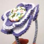 Violet Flower Crocheted Headband